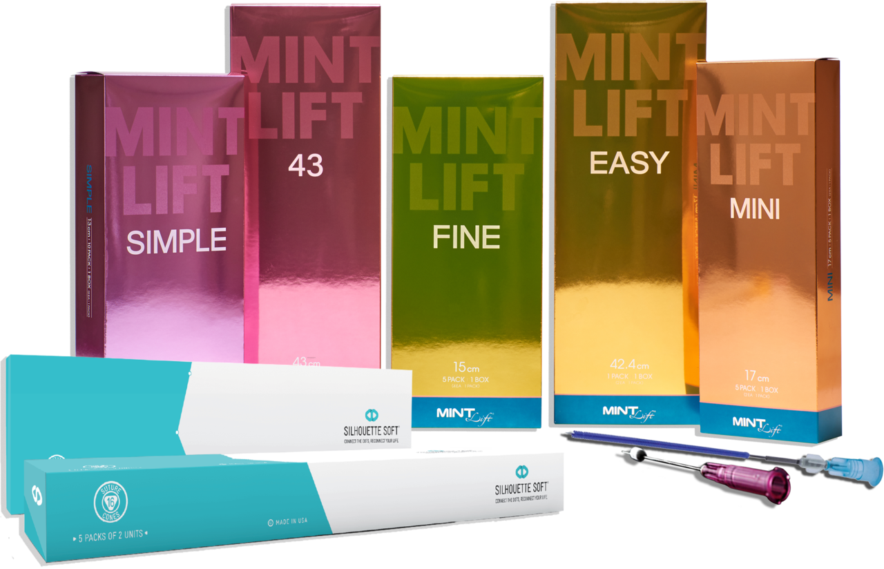 Thread lifting products including MINT Lift, shown on ELEV Clinic’s official site